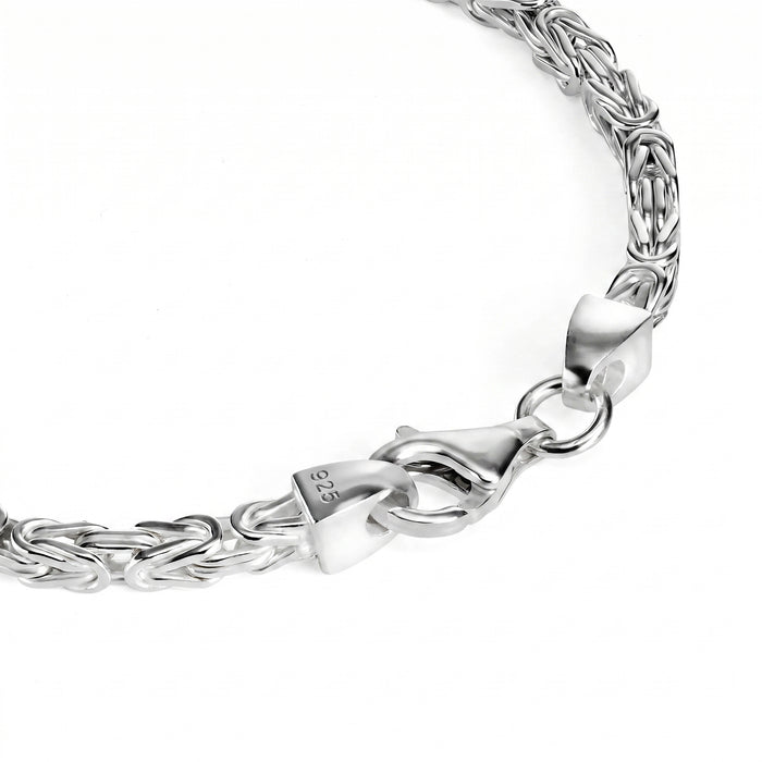 Königsarmband 3,2mm breit - 925er Silber - rhodiniert