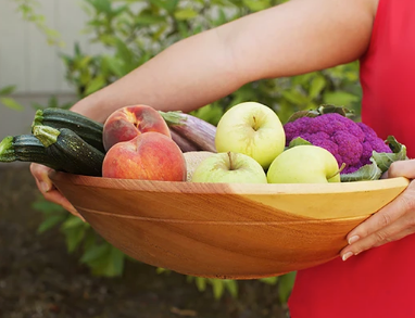 Large Hand Carved Mahogany Wood Salad, Chip & Fruit Bowl, Fair Trade