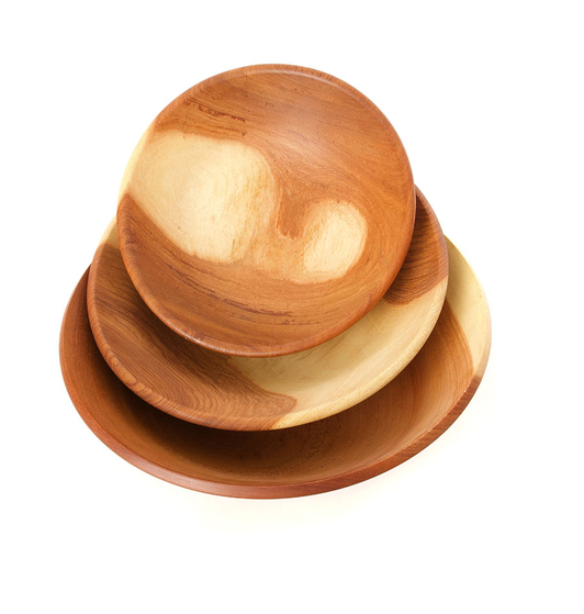 Large Hand Carved Mahogany Wood Salad, Chip & Fruit Bowl, Fair Trade