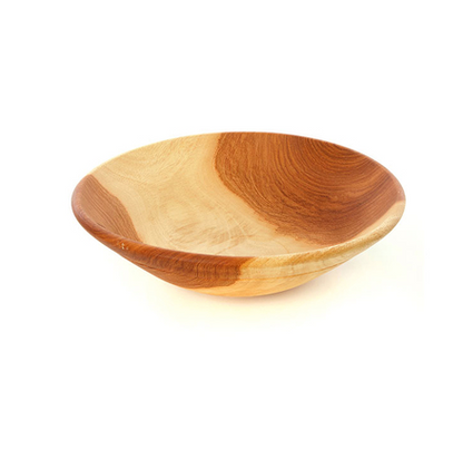 Large Hand Carved Mahogany Wood Salad, Chip & Fruit Bowl, Fair Trade