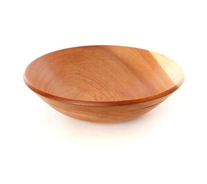 Large Hand Carved Mahogany Wood Salad, Chip & Fruit Bowl, Fair Trade
