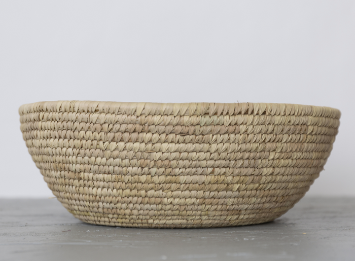 Large Handwoven Palm Leaf Bowl Basket, Bangladesh, Fair Trade, Eco-friendly