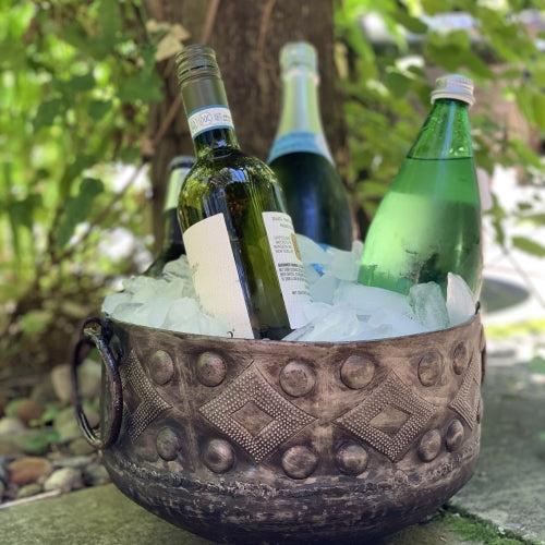 Large Upcycled Hammered Steel Drum Metal Bowl, Haiti