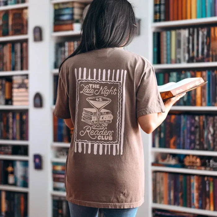 Late Night Reader Heavy Weight Tee Shirt