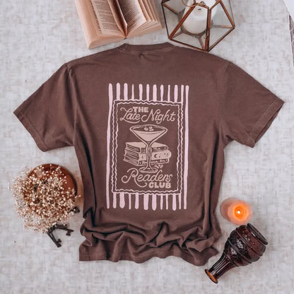 Late Night Reader Heavy Weight Tee Shirt