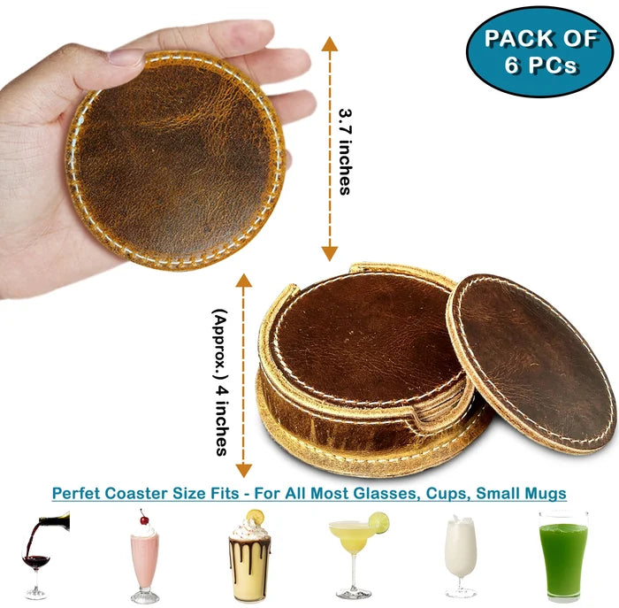 Leather Coster