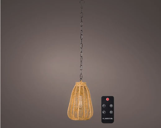 LED Outdoor Wicker Pendant Light