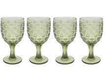 Lesser & Pavey Set of 4 Wine Glasses - Olive