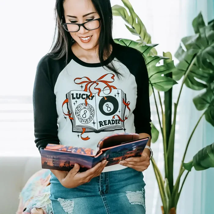 Lucky Reader Quarter Sleeve Baby Tee Shirt