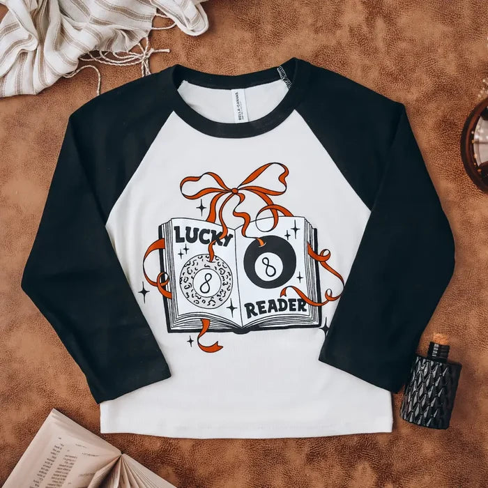Lucky Reader Quarter Sleeve Baby Tee Shirt