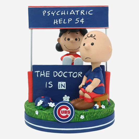 Lucy & Charlie Brown Chicago Cubs Peanuts Psychiatry Stand Dual MLB Baseball Bobblehead