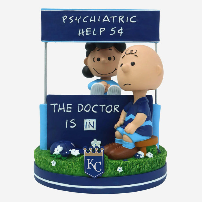 Lucy & Charlie Brown Kansas City Royals Peanuts Psychiatry Stand Dual MLB Baseball Bobblehead