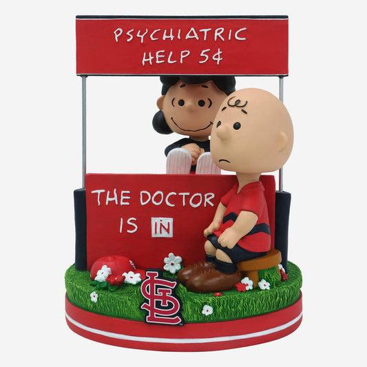 Lucy & Charlie Brown St. Louis Cardinals Peanuts Psychiatry Stand Dual MLB Baseball Bobblehead