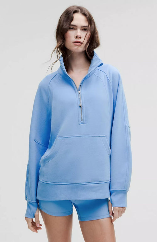 lululemon - Women's Scuba Oversized Funnel-Neck Half Zip - Long - Aero Blue