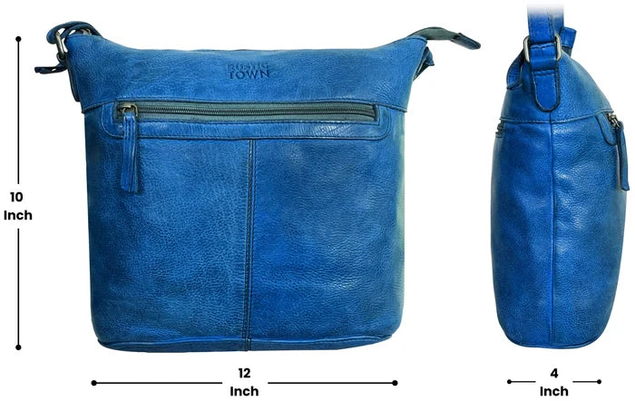 Luna Leather Sling Bag for Women, Blue