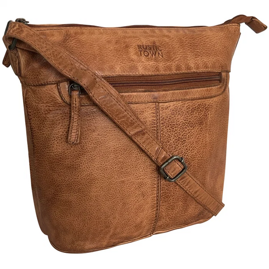 Luna Leather Sling Bag for Women, Cognac