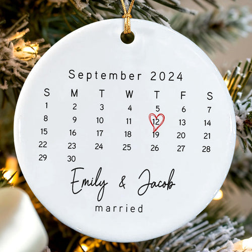 Married Ornament | Wedding Date Ornament