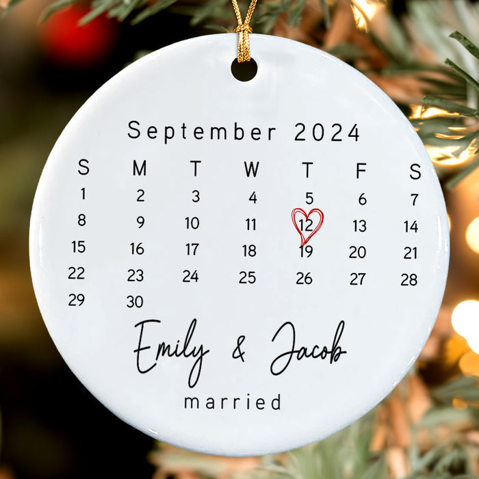 Married Ornament | Wedding Date Ornament