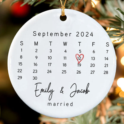 Married Ornament | Wedding Date Ornament