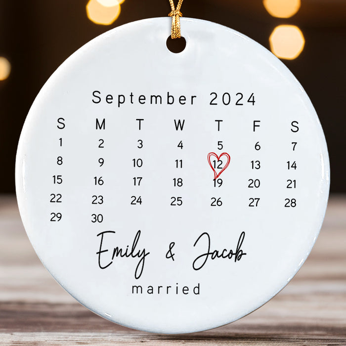 Married Ornament | Wedding Date Ornament