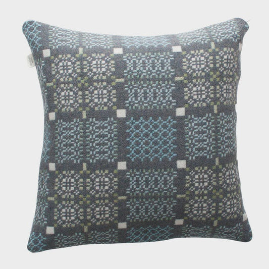 Melin Tregwynt Knot Garden Cushion - Bluestone