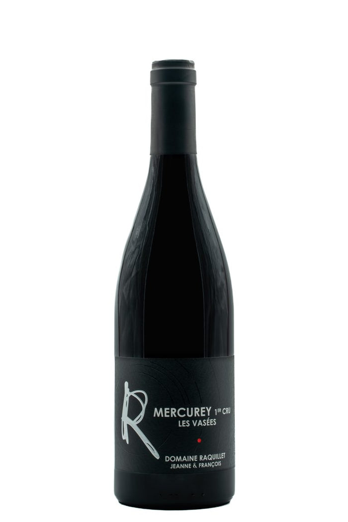 Wine bottle with black label on a white background