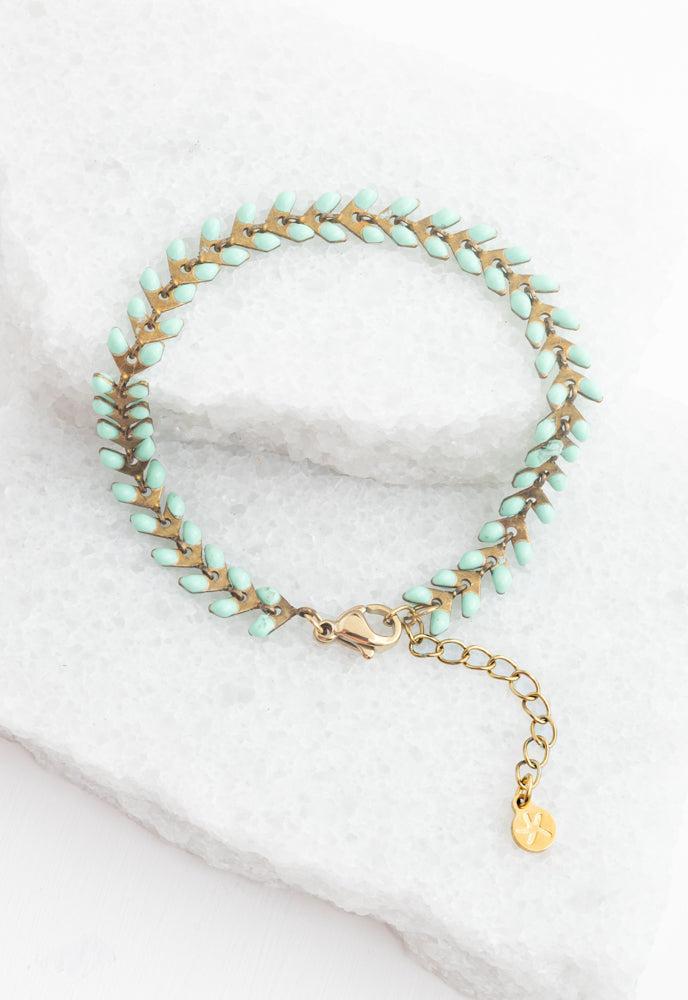 Mint and Gold Seeds of Hope Bracelet- Supports Women Survivors
