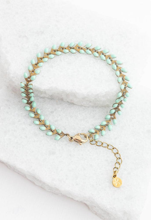 Mint and Gold Seeds of Hope Bracelet- Supports Women Survivors