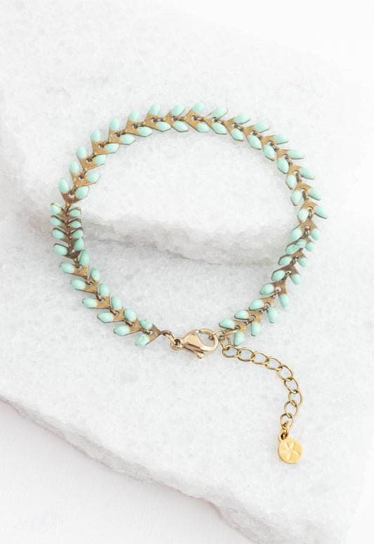 Mint and Gold Seeds of Hope Bracelet- Supports Women Survivors