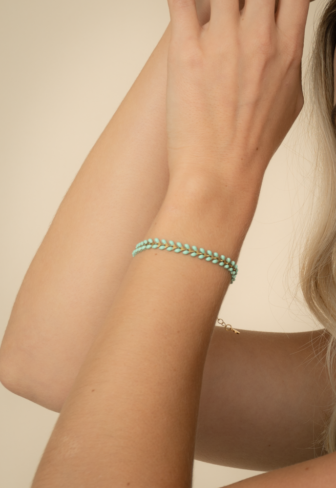 Mint and Gold Seeds of Hope Bracelet- Supports Women Survivors