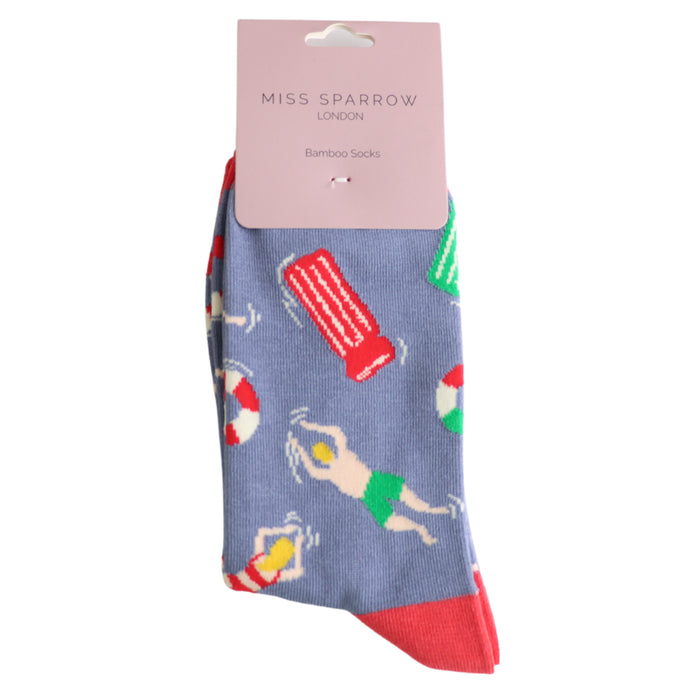 Miss Sparrow At The Pool Socks - Denim