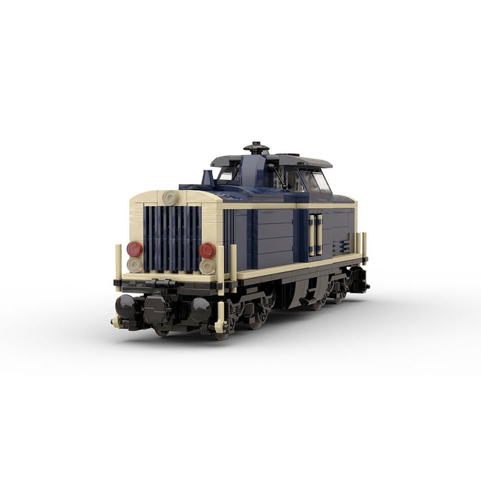 MOC - 191639 V100 German Cargo Locomotive "dark blue - tan" version 8W Klemmbausteine - LesDiy - Klemmbausteine