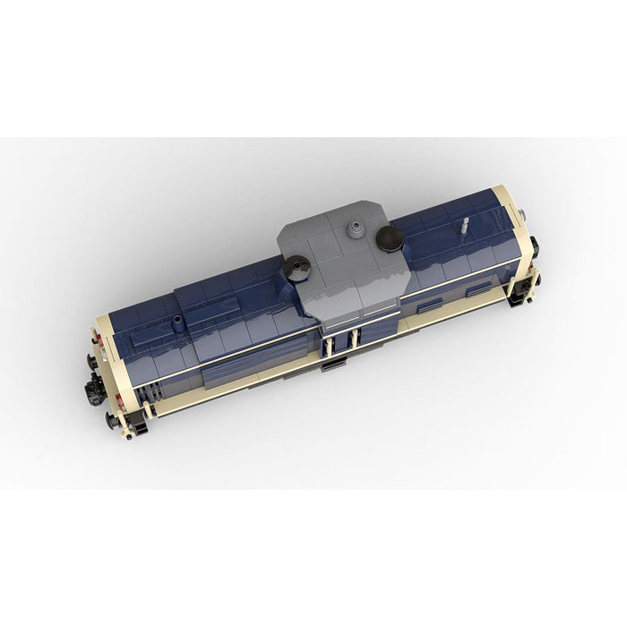 MOC - 191639 V100 German Cargo Locomotive "dark blue - tan" version 8W Klemmbausteine - LesDiy - Klemmbausteine