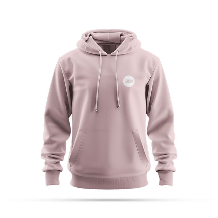 Monochrome Pullover Hoodie - Powder Pink