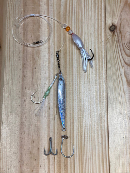 Monomoy Tackle - Black Sea Bass Rig - B2 Squid Assist Jig High Low