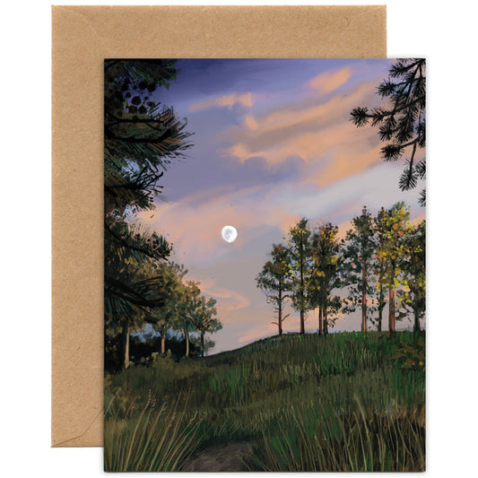 Moon through the Pines — Everyday, Birthday, Thank you Card
