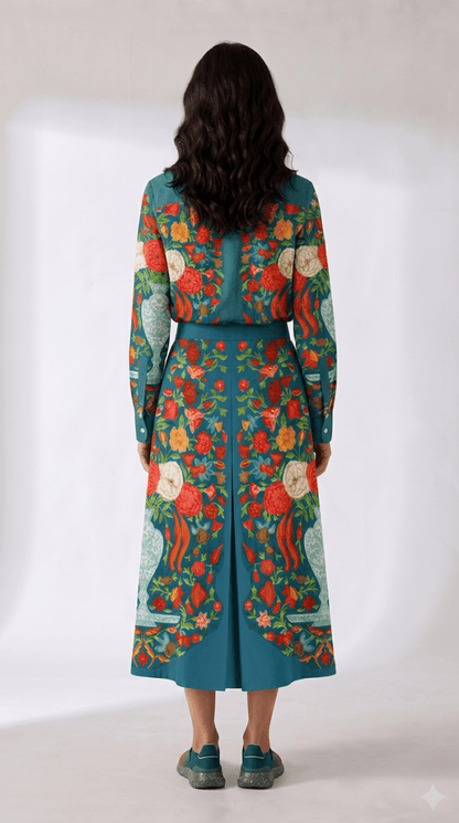 Naymish Cotton Women Coord Set — Spring Bloom — Floral — Resort Wear - Naymish Designs