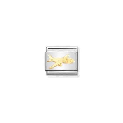 Nomination Classic 18K Gold Aeroplane Charm