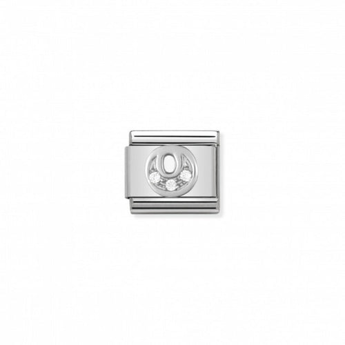 Nomination Classic Link Alphabet Silver and Cubic Zirconia Letter O Charm