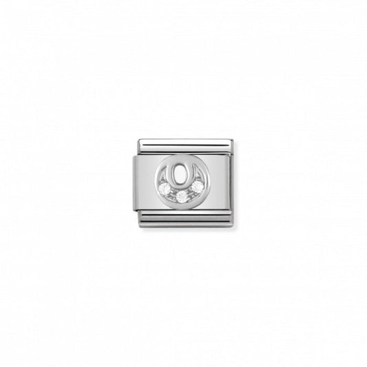 Nomination Classic Link Alphabet Silver and Cubic Zirconia Letter O Charm