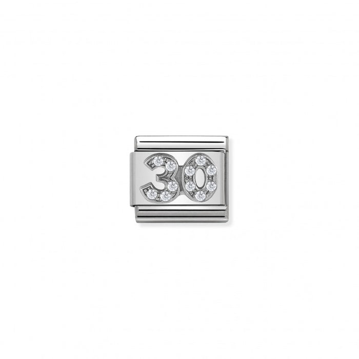 Nomination Classic Link Cubic Zirconia and Silver 30 Charm