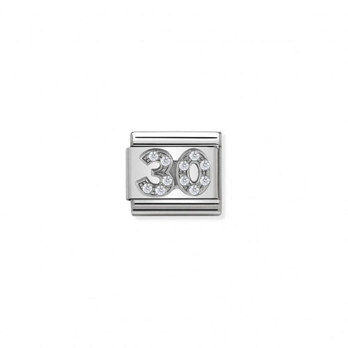 Nomination Classic Link Cubic Zirconia and Silver 30 Charm