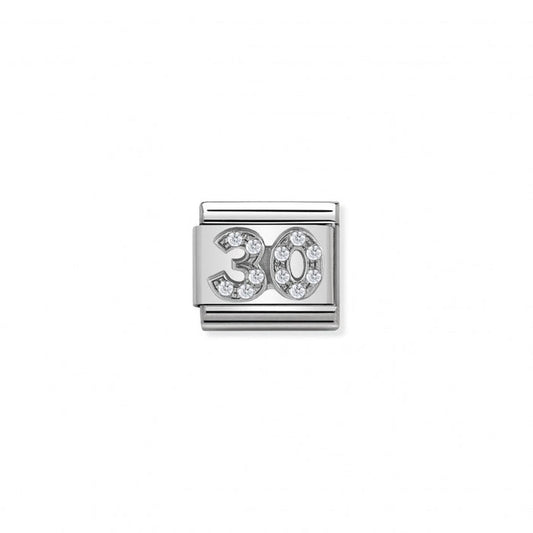 Nomination Classic Link Cubic Zirconia and Silver 30 Charm