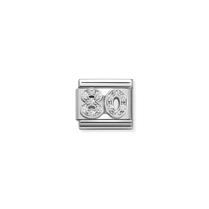 Nomination Classic Link Cubic Zirconia and Silver 80 Charm