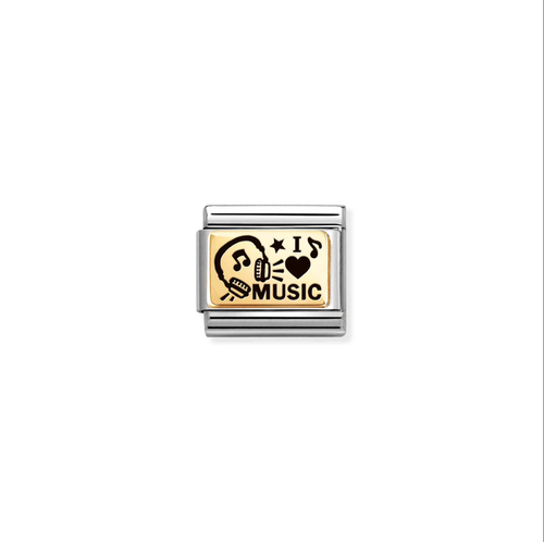 Nomination Classic Link Gold I Love Music Charm