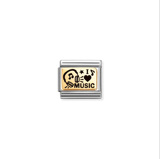 Nomination Classic Link Gold I Love Music Charm