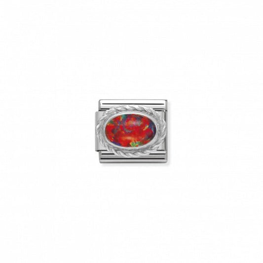 Nomination Classic Link Twisted Setting Red Opal Charm