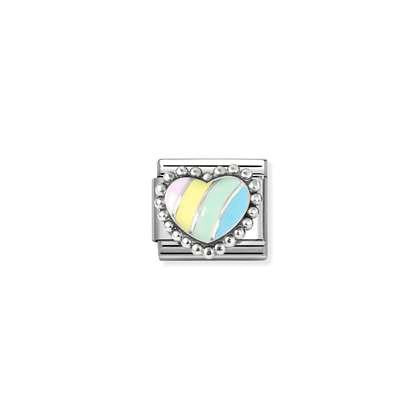 Nomination Classic Silver Multicoloured Raised Heart Charm