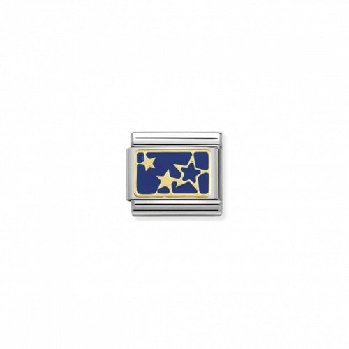 Nomination Composable Classic Link 18k Gold Blue Enamel Stars