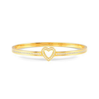 Nomination CZ Heart Bangle - Gold